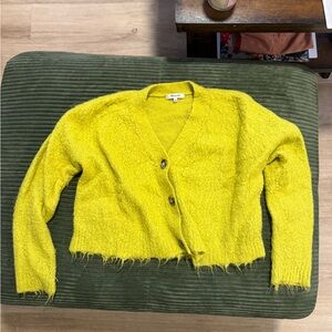 Madewell Bright Yellow Textured Cardigan